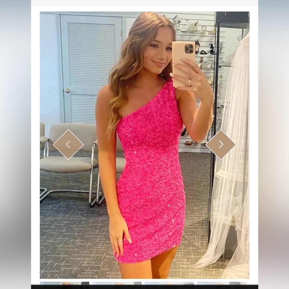 Berlinnova pink sequin one shoulder dress